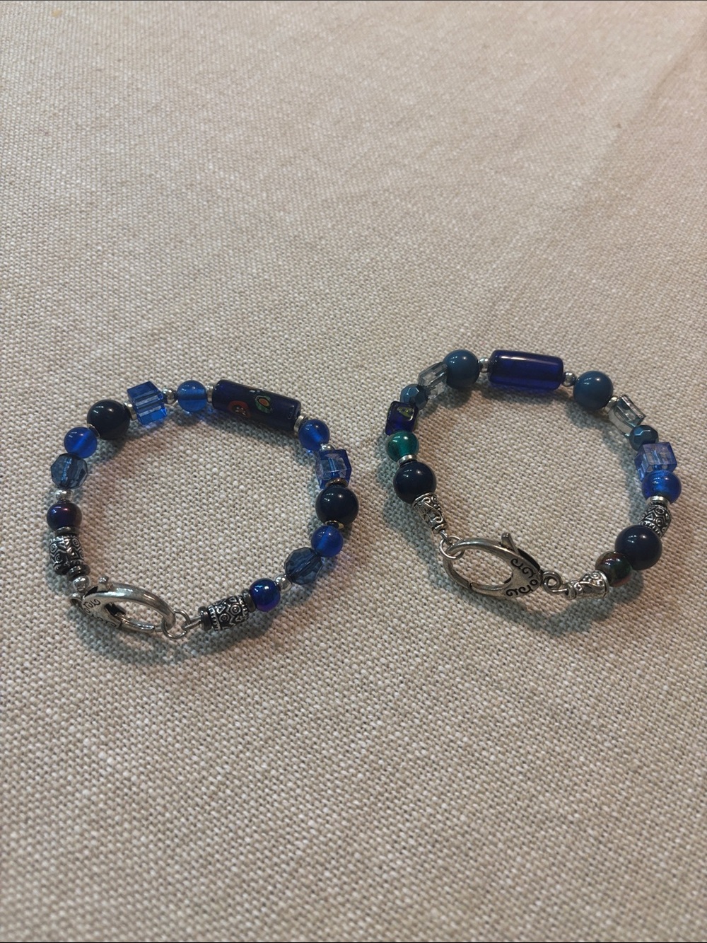 Two Blue Beaded Toggle Bracelet - Women Jewelry